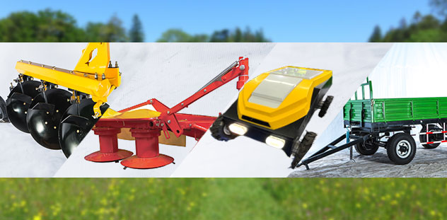 Hay mowers, flail mowers,Hay balers,Rikes; Farm soil loosing machineries, trailers; Forest machineries; Fruit farm machines