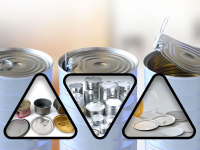 aluminium can with an EOE tab end for food packaging